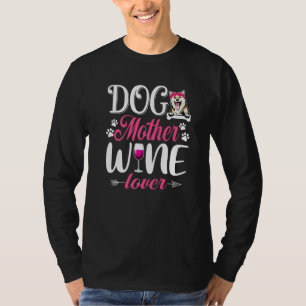 Camiseta Madre de perro lindo vino Shiba Inu Día de la Madr