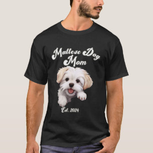Camiseta Madre de perro maltés lindo Est. Diseño 2024 Cacho