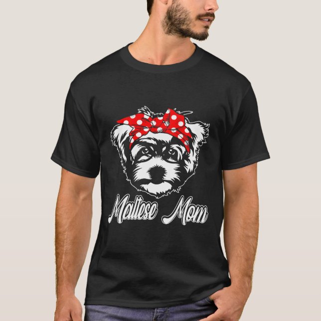 Camiseta Madre de perro maltesa (Anverso)