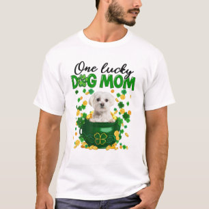 Camiseta Madre de perro maltesa linda Shamrock verde irland