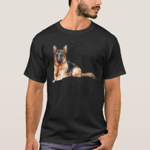 Camiseta Madre de perro pastora alemana Ger acuarela ilustr