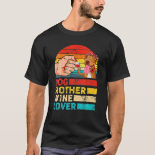 Camiseta Madre de perro retro amante del vino Pitbull Perro