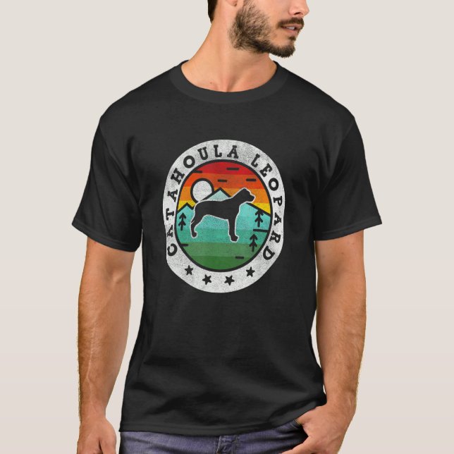 Camiseta Madre de perro retro de leopardo de Catahoula (Anverso)