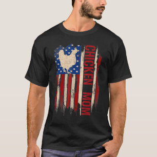 Camiseta Madre de pollo cosechada estadounidense Bandera es