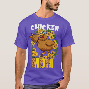 Camiseta Madre de pollo Cute girasoles Pollo Bow Tie Madre