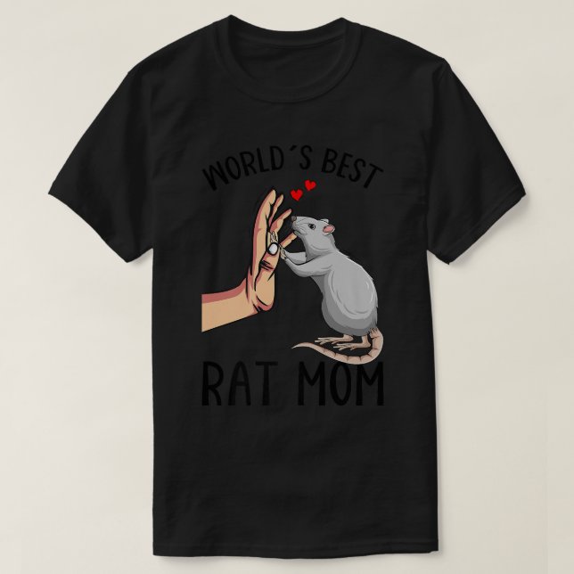 Camiseta Madre de ratas Amante de las ratas Mujeres Chicas  (Diseño del anverso)