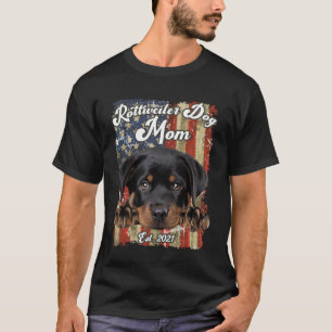 Camiseta Madre de Rottweiler Est. 2021 Diseño Patriótico US