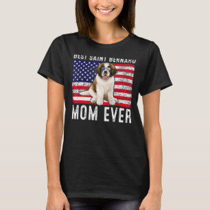 Camiseta Madre De San Bernard Usa Dueño De Perro Bandera Es