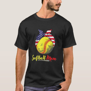 Camiseta Madre de Softball Leopard Funny Béisbol Mamá de la