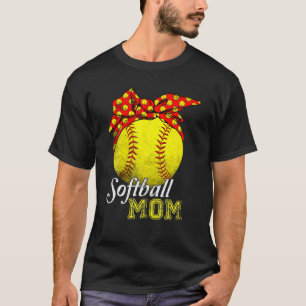 Camiseta Madre de Softball Leopard Funny Béisbol Mamá de la