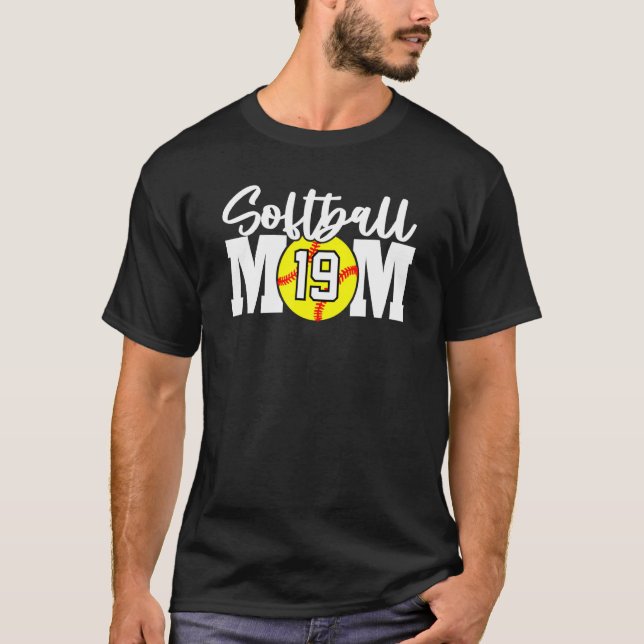 Camiseta Madre de Softball número 19 (Anverso)