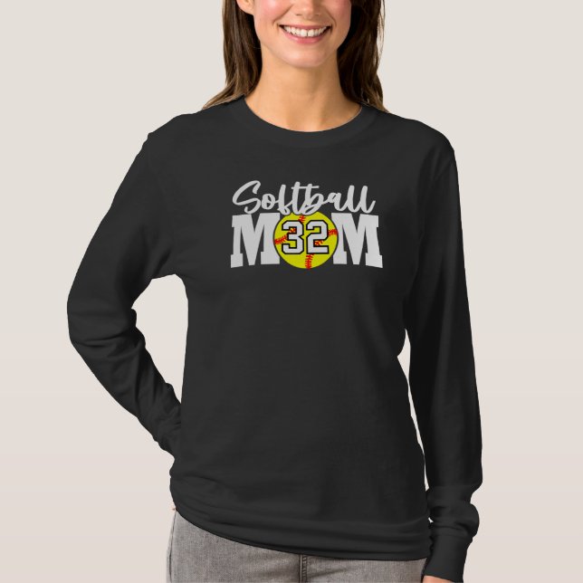 Camiseta Madre de Softball número 32 (Anverso)