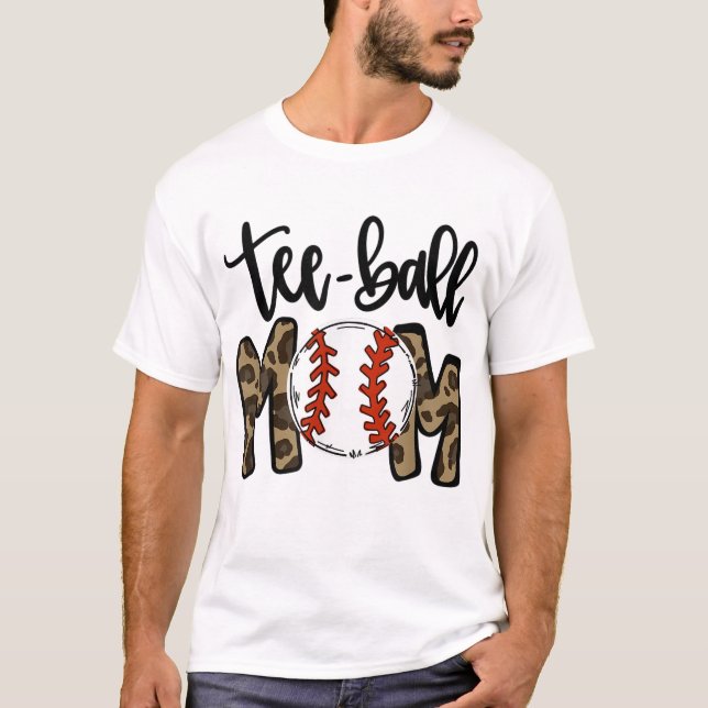 Camiseta Madre de Teeball Leopard Mom Funny Ball Da de mamá (Anverso)