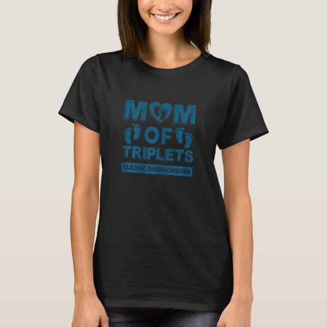 Camiseta Madre De Triplets Clásico De Superávit Tripl (Anverso)