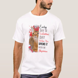 Camiseta Madre de un gato abissiniano Día de San Valentín