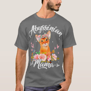 Camiseta Madre de un gato abysiniano, flama el día de la ma