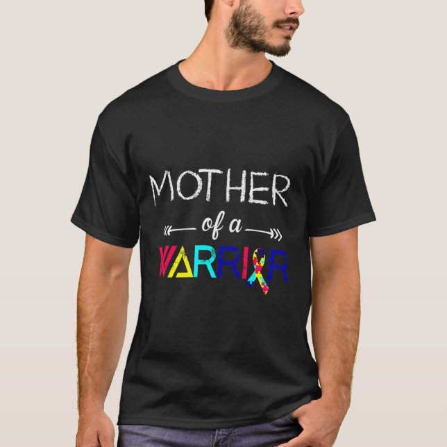Camiseta Madre De Un Guerrero Autismo Conciencia (Anverso)