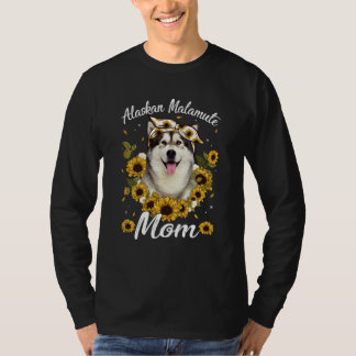 Camiseta Madre de un perro girasol de malamute