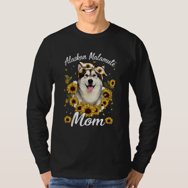 Camiseta Madre de un perro girasol de malamute (Anverso)