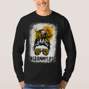 Camiseta Madre de una mujer girasol con el pelo desordenado