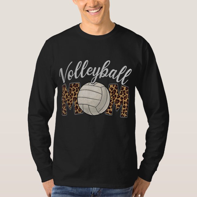 Camiseta Madre de voleibol leopardo divertida bola deportiv (Anverso)