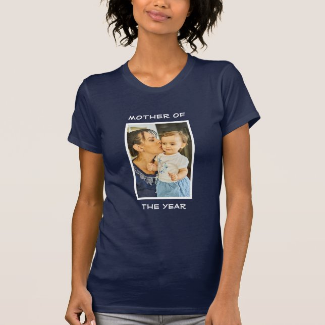 Camiseta Madre Del Año Personalizado Personalizada Foto Mam (Anverso)