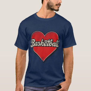 Camiseta Madre del baloncesto Corazón retro del baloncesto