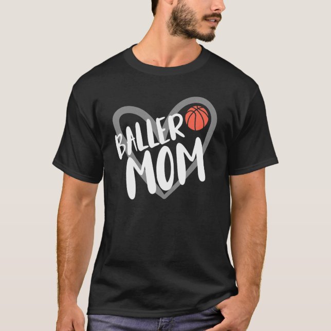 Camiseta Madre del baloncesto, mamá del Heart Baller (Anverso)