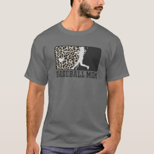 Camiseta Madre del béisbol Funny Mom Life Leopard