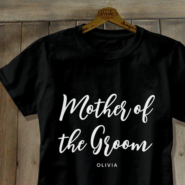Camiseta Madre del Boda Groom Personalizado Blanco negro (Subido por el creador)