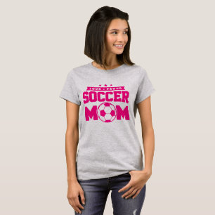 Camiseta Madre del fútbol orgulloso rosa y gris