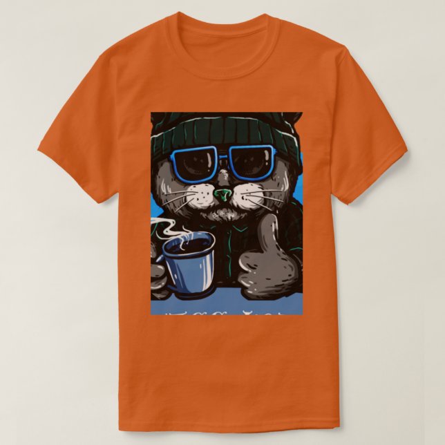 Camiseta madre del gato amante del café 13 (Diseño del anverso)