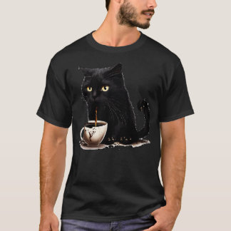 Camiseta madre del gato amante del café 38