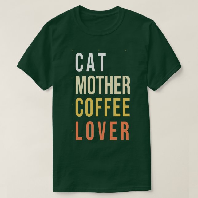 Camiseta madre del gato amante del café 69 (Diseño del anverso)