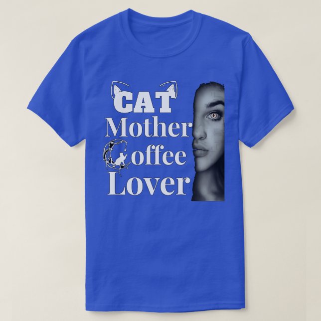 Camiseta madre del gato amante del café 84 (Diseño del anverso)