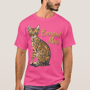 Camiseta Madre del gato bengalí soy amiga de la familia dom