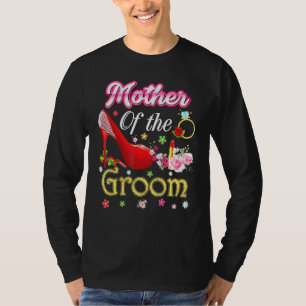 Camiseta Madre Del Groom Feliz Boda Flor Zapato Rosa