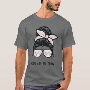 Camiseta Madre Del Groom Messy Bun Hair Flor