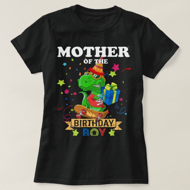 Camiseta Madre del niño de cumpleaños TRex nacimiento de di (Diseño del anverso)