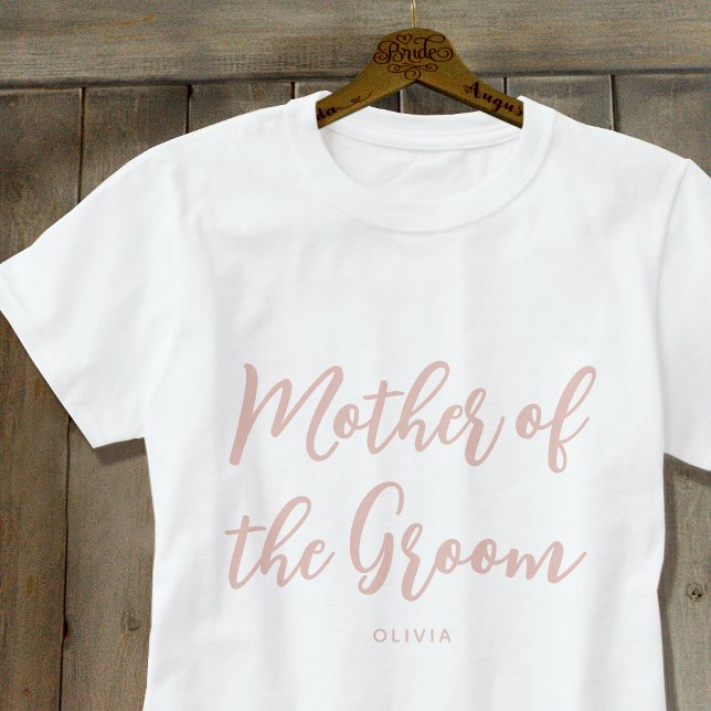 Camiseta Madre del Novio Costumbre de Boda Polvo Rosa (Subido por el creador)