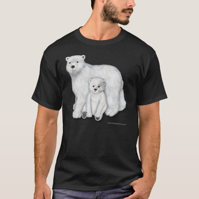 Camiseta Madre del oso polar y cachorro. (Anverso)