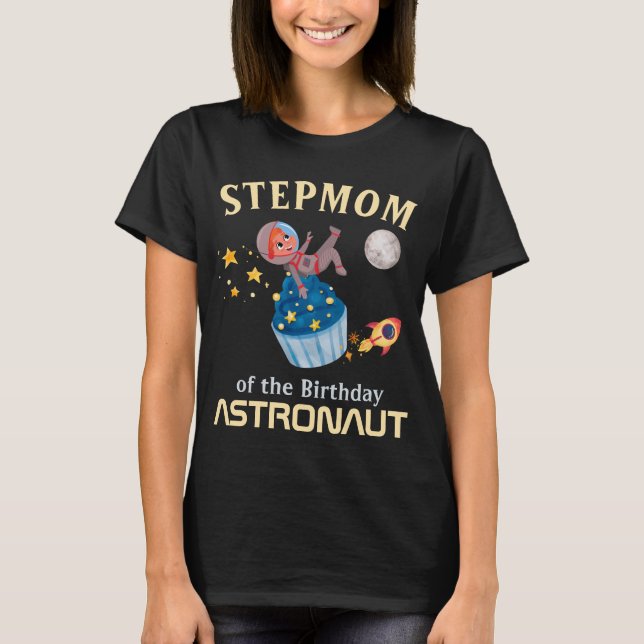 Camiseta Madre Del Partido Familiar Astronauta De Cumpleaño (Anverso)