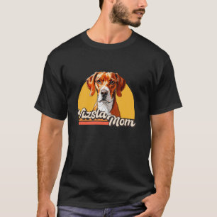 Camiseta Madre del perro del atardecer retro vintage Vizsla