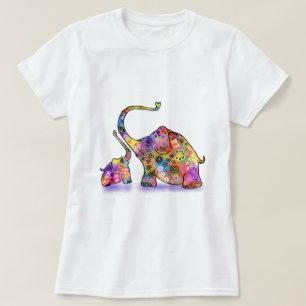 Camiseta madre e bebé elefante