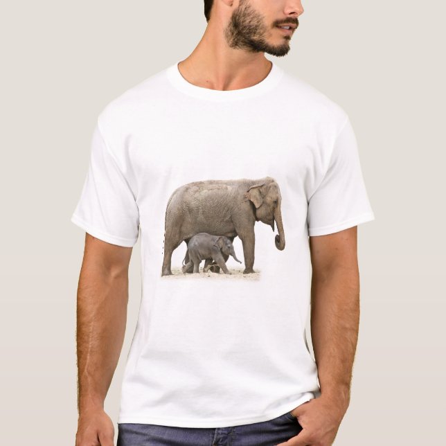 Camiseta Madre e hijo elefante (Anverso)