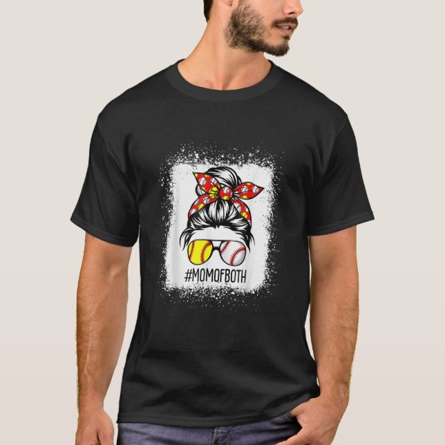 Camiseta Madre Enamorada De Ambos Softball (Anverso)