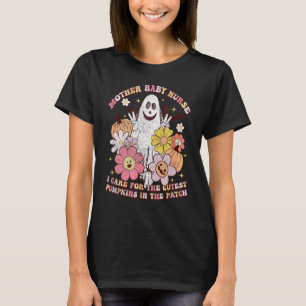 Camiseta Madre Enfermera De Bebé Cuido De Calabazas Cutest 