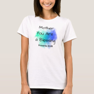 Camiseta "Madre, eres una bendición" con verso bíblico