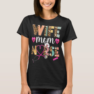 Camiseta Madre esposa enfermera leopardo Motheru2019s Day 2