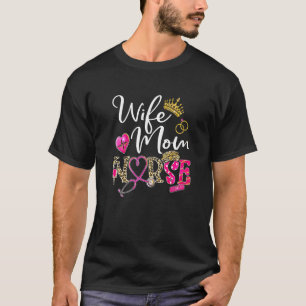 Camiseta Madre Esposa Enfermera Leopardo Para Mujeres Madre